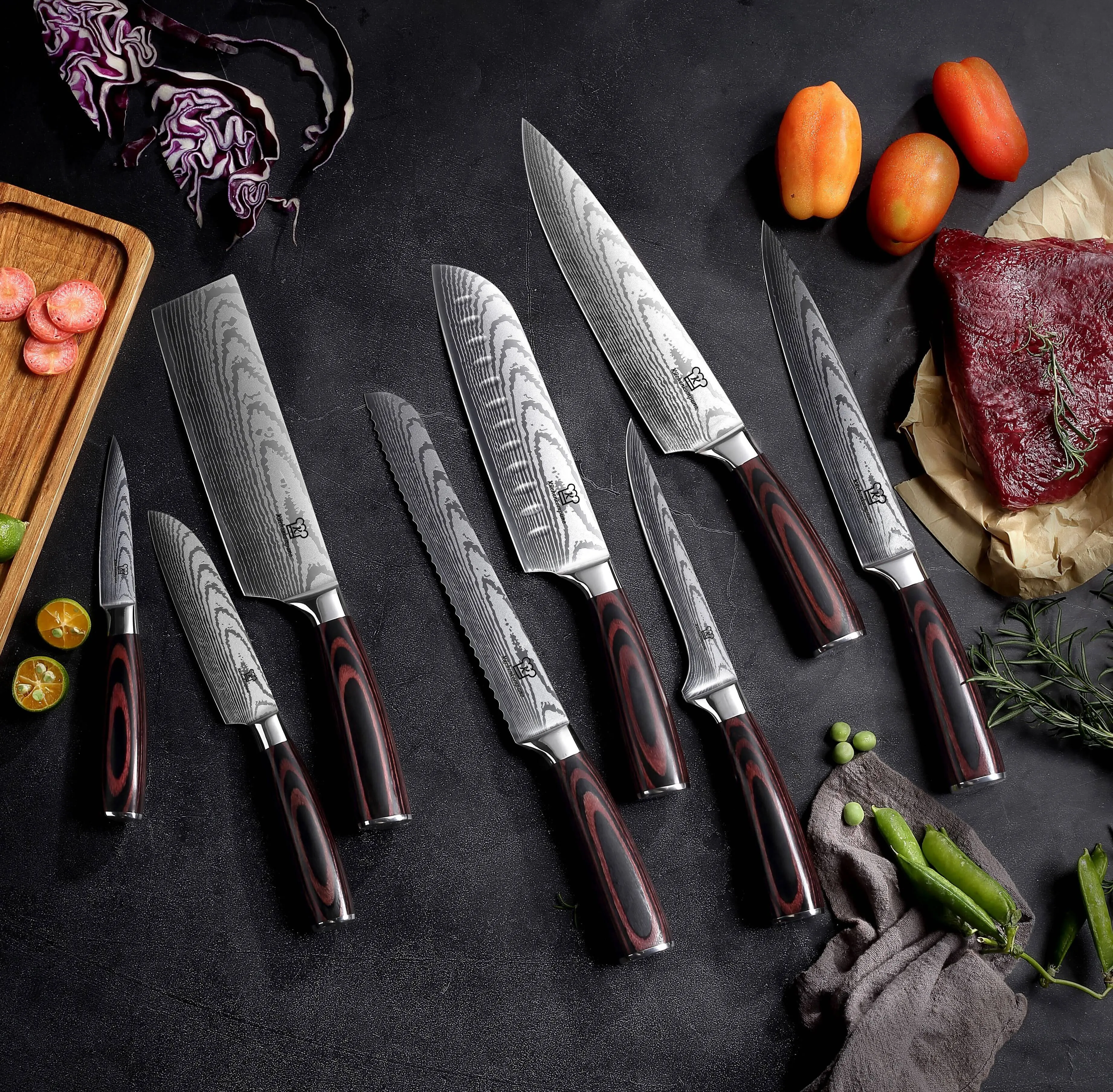 Asiatisches Messerset Premium 8-teilig + Gratis Taschenmesser - Image 4